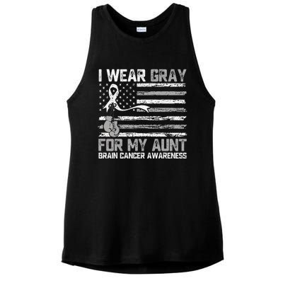 I Wear Gray For My Aunt Brain Cancer Awareness Month Ladies PosiCharge Tri-Blend Wicking Tank