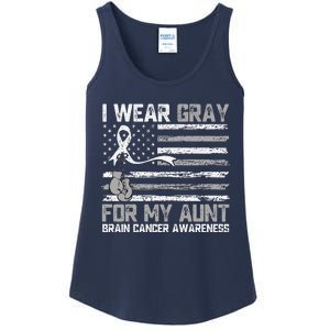 I Wear Gray For My Aunt Brain Cancer Awareness Month Ladies Essential Tank