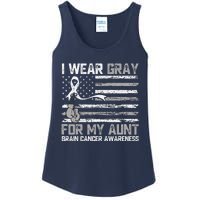 I Wear Gray For My Aunt Brain Cancer Awareness Month Ladies Essential Tank