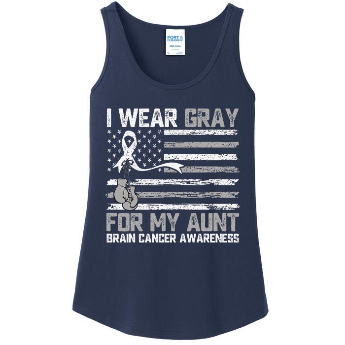 I Wear Gray For My Aunt Brain Cancer Awareness Month Ladies Essential Tank