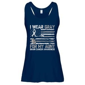 I Wear Gray For My Aunt Brain Cancer Awareness Month Ladies Essential Flowy Tank