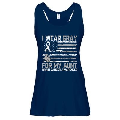 I Wear Gray For My Aunt Brain Cancer Awareness Month Ladies Essential Flowy Tank