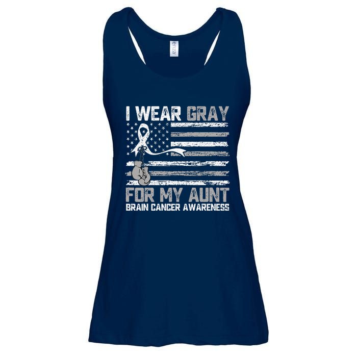 I Wear Gray For My Aunt Brain Cancer Awareness Month Ladies Essential Flowy Tank