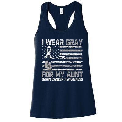 I Wear Gray For My Aunt Brain Cancer Awareness Month Women's Racerback Tank