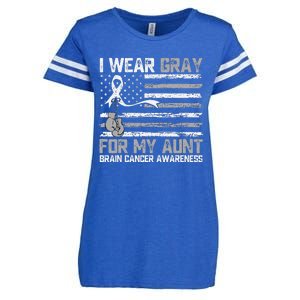 I Wear Gray For My Aunt Brain Cancer Awareness Month Enza Ladies Jersey Football T-Shirt