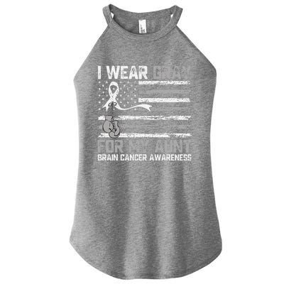 I Wear Gray For My Aunt Brain Cancer Awareness Month Women's Perfect Tri Rocker Tank