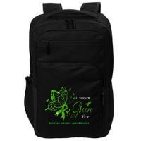 I Wear Green For Mental Health Awareness Butterfly Ribbon Impact Tech Backpack