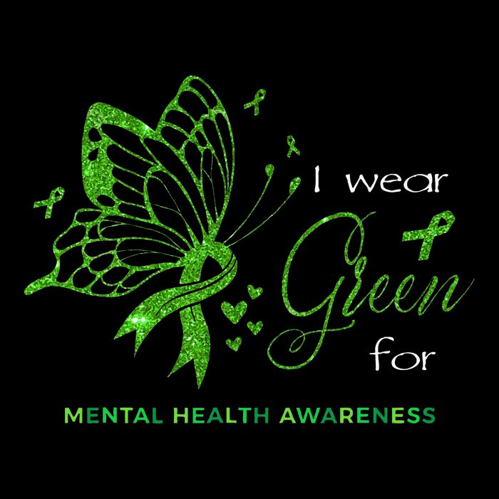 I Wear Green For Mental Health Awareness Butterfly Ribbon Impact Tech Backpack