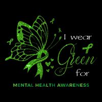I Wear Green For Mental Health Awareness Butterfly Ribbon 16 in Basic Backpack