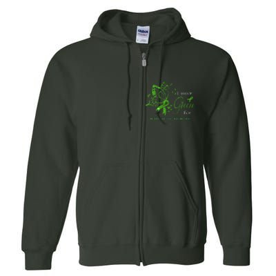 I Wear Green For Mental Health Awareness Butterfly Ribbon Full Zip Hoodie