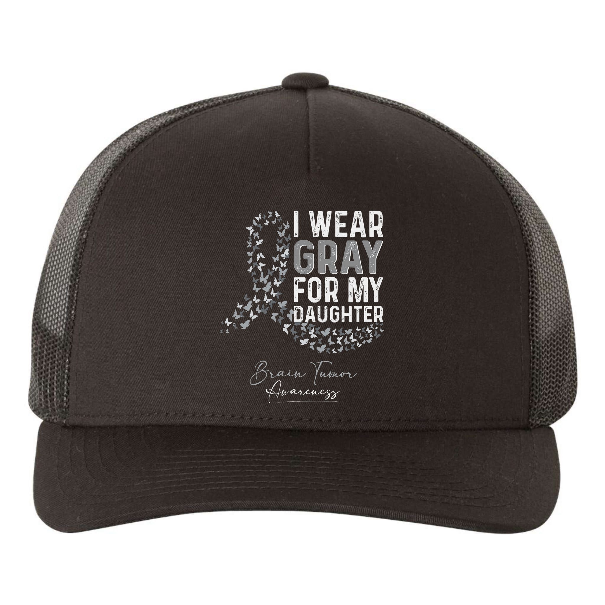 I Wear Gray For My Daughter Brain Tumor Awareness Month Yupoong Adult 5-Panel Trucker Hat