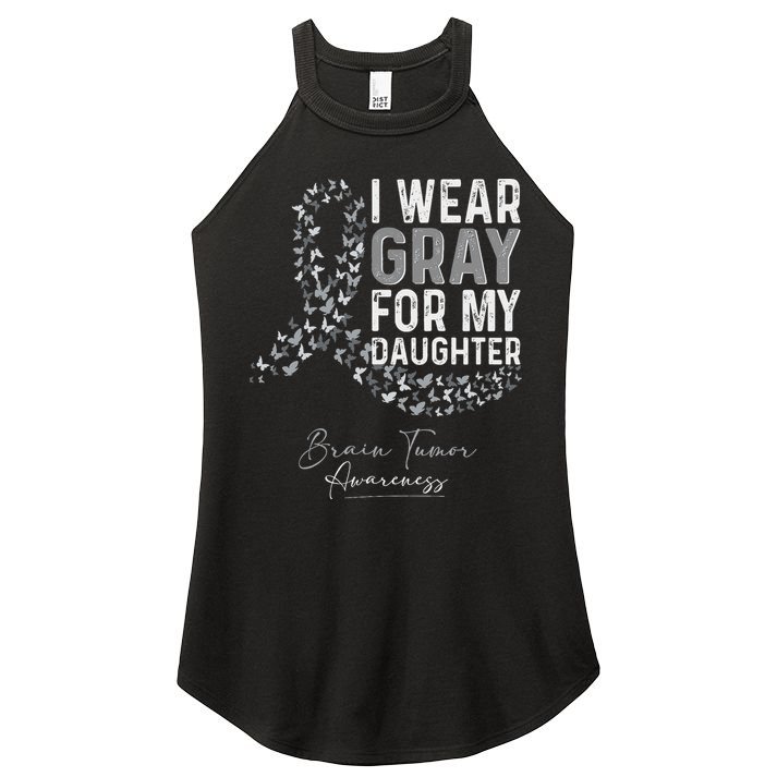I Wear Gray For My Daughter Brain Tumor Awareness Month Women's Perfect Tri Rocker Tank