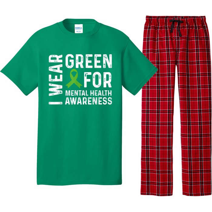 I Wear Green For Mental Health Awareness Month Pajama Set