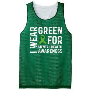 I Wear Green For Mental Health Awareness Month Mesh Reversible Basketball Jersey Tank