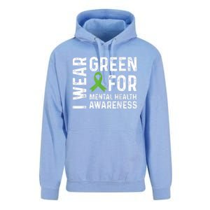 I Wear Green For Mental Health Awareness Month Unisex Surf Hoodie