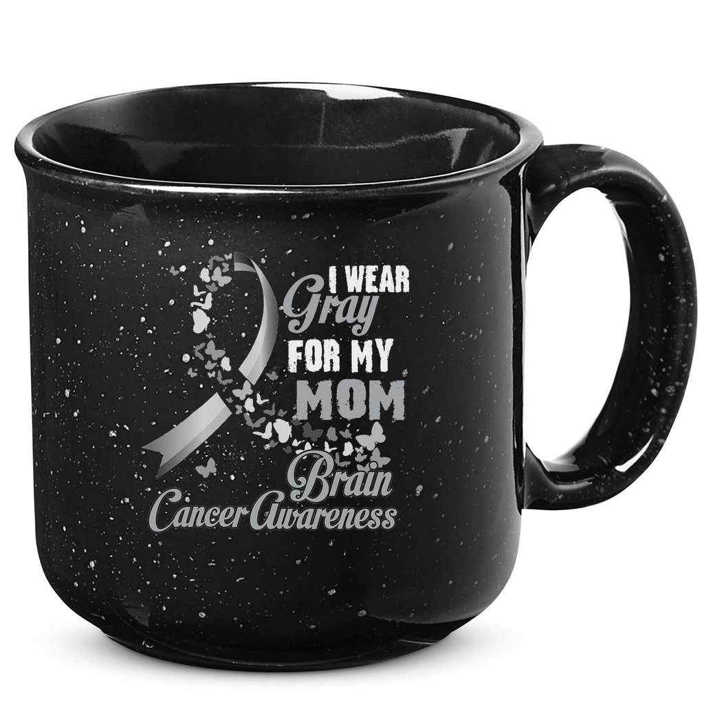 I Wear Grey For My Mom Brain Cancer Awareness 15oz Campfire Ceramic Mug
