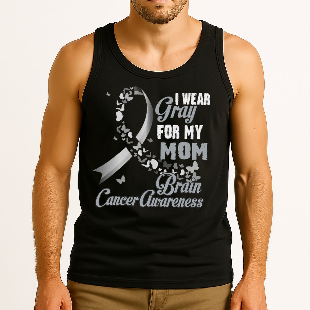 I Wear Grey For My Mom Brain Cancer Awareness Tank Top