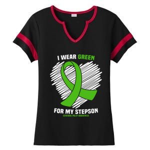 I Wear Green For My Stepson Cerebral Palsy Awareness Cool Gift Ladies Halftime Notch Neck Tee