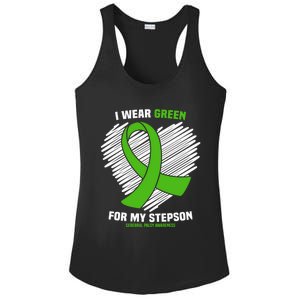 I Wear Green For My Stepson Cerebral Palsy Awareness Cool Gift Ladies PosiCharge Competitor Racerback Tank