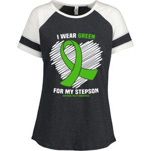 I Wear Green For My Stepson Cerebral Palsy Awareness Cool Gift Enza Ladies Jersey Colorblock Tee