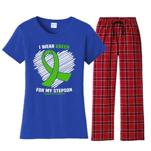 I Wear Green For My Stepson Cerebral Palsy Awareness Cool Gift Women's Flannel Pajama Set