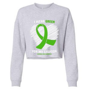 I Wear Green For My Stepson Cerebral Palsy Awareness Cool Gift Cropped Pullover Crew