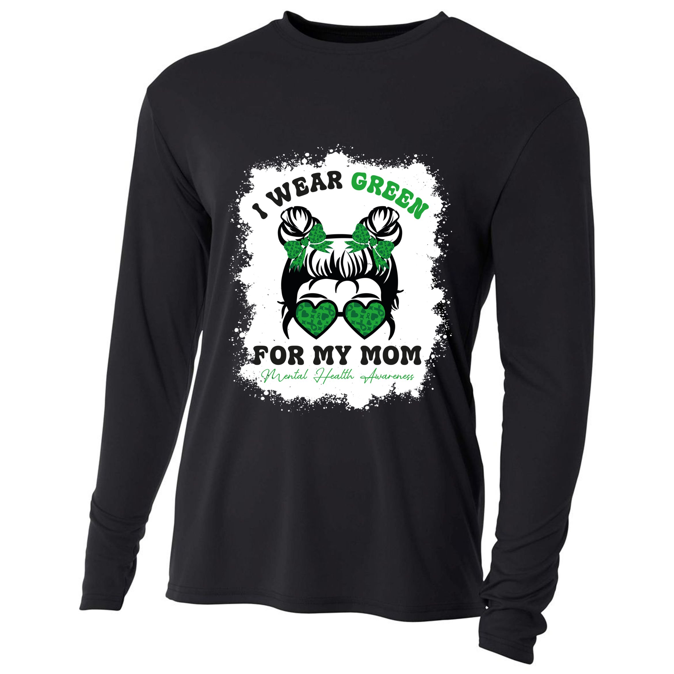 I Wear Green For My Mom Tal Health Awareness Month Gift Cooling Performance Long Sleeve Crew