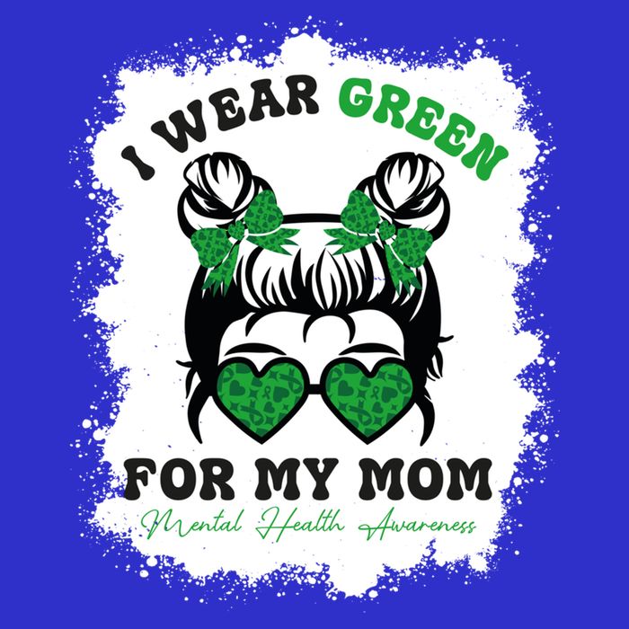 I Wear Green For My Mom Tal Health Awareness Month Gift V-Neck T-Shirt