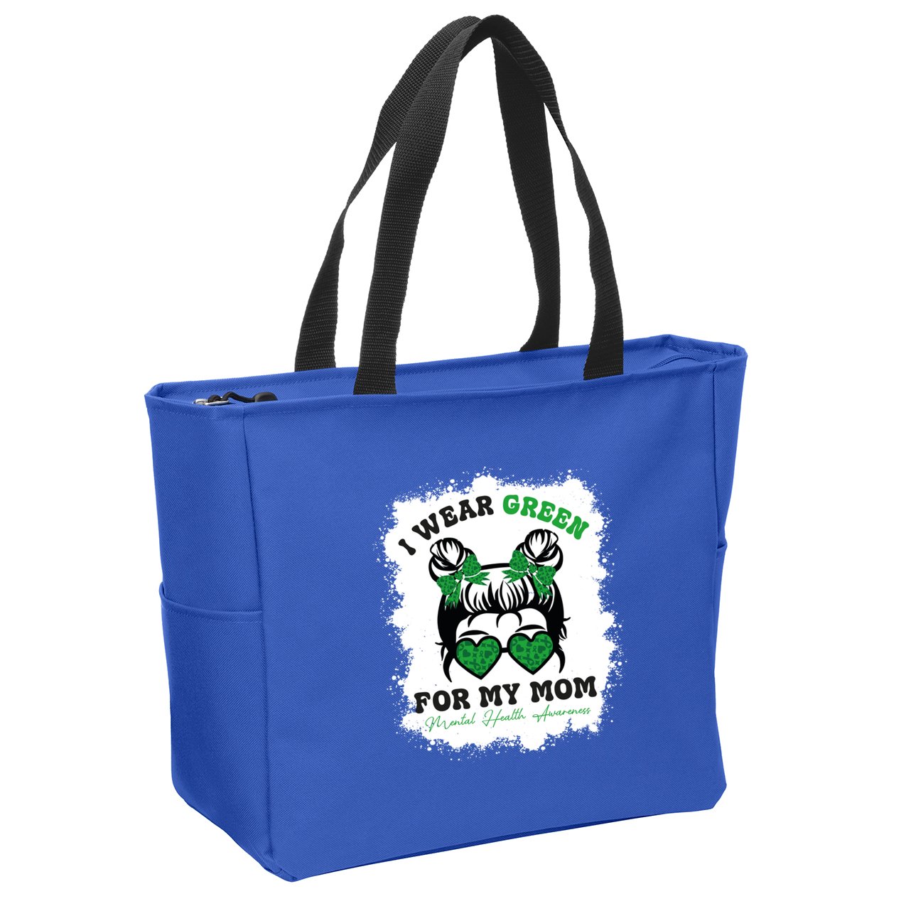 I Wear Green For My Mom Tal Health Awareness Month Gift Zip Tote Bag