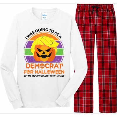 I Was Going To Be A Democrat For Halloween Funny Trumpkin Long Sleeve Pajama Set