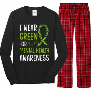 I Wear Green For Mental Health Awareness Month Long Sleeve Pajama Set