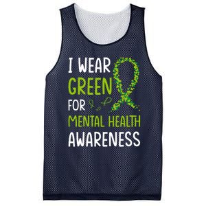 I Wear Green For Mental Health Awareness Month Mesh Reversible Basketball Jersey Tank