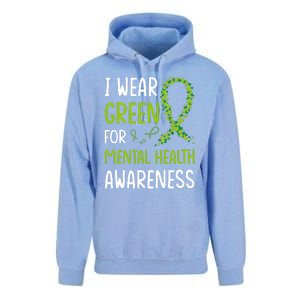 I Wear Green For Mental Health Awareness Month Unisex Surf Hoodie