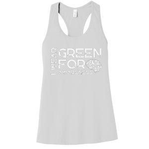 I Wear Green For Mental Health Awareness Month Women's Racerback Tank