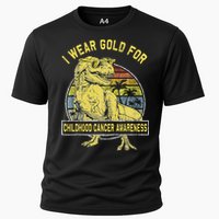 I Wear Gold For Childhood Cancer Awareness Dinosaur Cooling Performance Crew T-Shirt