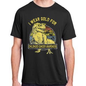 I Wear Gold For Childhood Cancer Awareness Dinosaur Adult ChromaSoft Performance T-Shirt