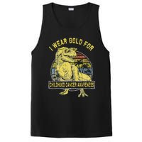 I Wear Gold For Childhood Cancer Awareness Dinosaur PosiCharge Competitor Tank