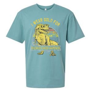 I Wear Gold For Childhood Cancer Awareness Dinosaur Sueded Cloud Jersey T-Shirt