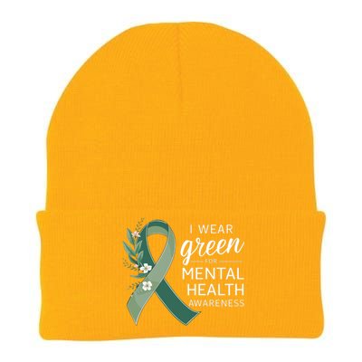 I Wear Green Tal Health Awareness Month Funny Gift Knit Cap Winter Beanie