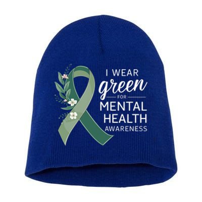 I Wear Green Tal Health Awareness Month Funny Gift Short Acrylic Beanie