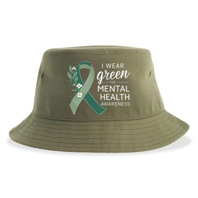 I Wear Green Tal Health Awareness Month Funny Gift Sustainable Bucket Hat