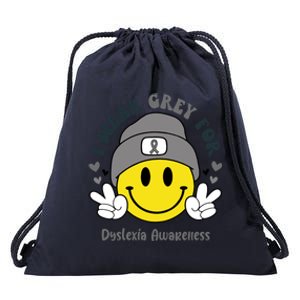 I Wear Grey For Dyslexia Awareness Gift Drawstring Bag