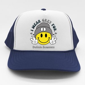 I Wear Grey For Dyslexia Awareness Gift Trucker Hat