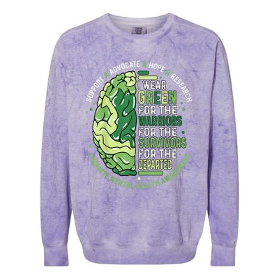 I Wear Green For The Warriors Colorblast Crewneck Sweatshirt