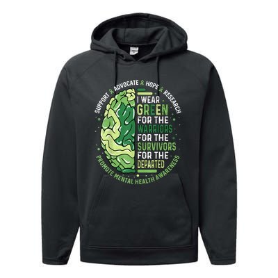 I Wear Green For The Warriors Performance Fleece Hoodie