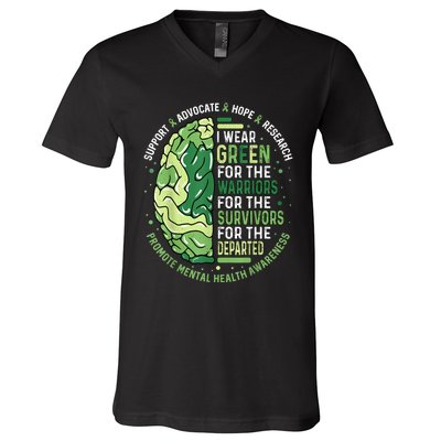 I Wear Green For The Warriors V-Neck T-Shirt