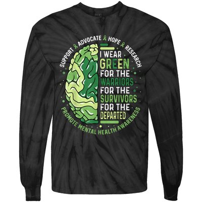 I Wear Green For The Warriors Tie-Dye Long Sleeve Shirt