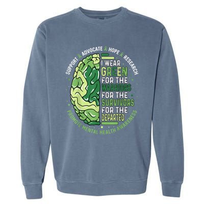 I Wear Green For The Warriors Garment-Dyed Sweatshirt