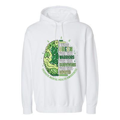 I Wear Green For The Warriors Garment-Dyed Fleece Hoodie