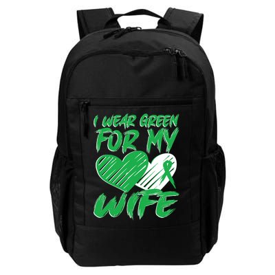I Wear Green For My Wife Mental Health Awareness Ribbon Heart Backpack